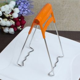 Bowl Holder Bowl Clamp Tongs Clip Pot Stainless Steel Foldable Dish Holder Steamer Lifter Picker Heat Insulation Plate Tong Anti-hot Clamp Gripper (Color: ORANGE)